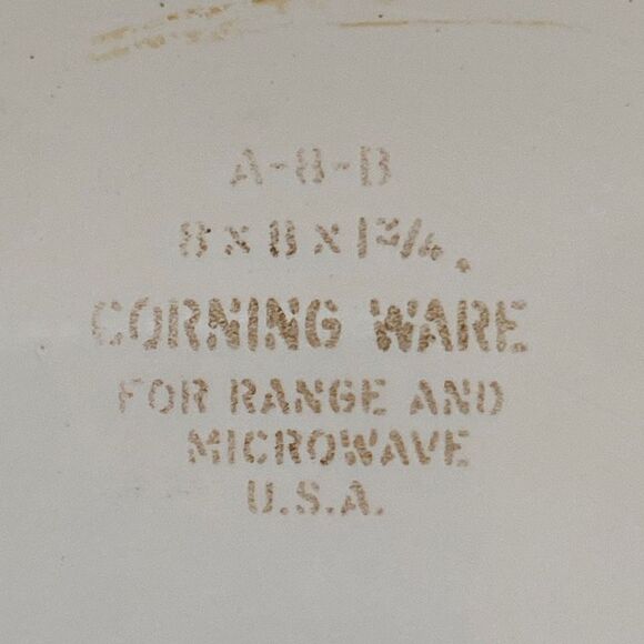 Corning Wear 1977 Rare Stamp HTF A-8-B L’Echalote Spice Of Life 8x8 x 1 3/4 For - Picture 9 of 9